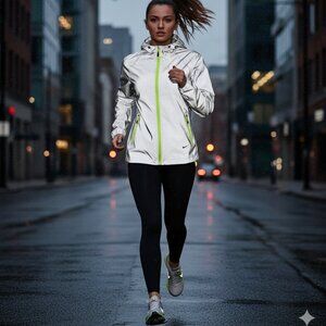 Nike Vapor All over Flash Running Jacket silver volt reflective Size S